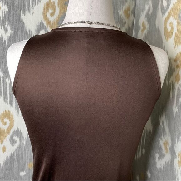 Ralph Lauren Collection Brown Sleeveless Knit Fringe Drape Top - Picture 8 of 16